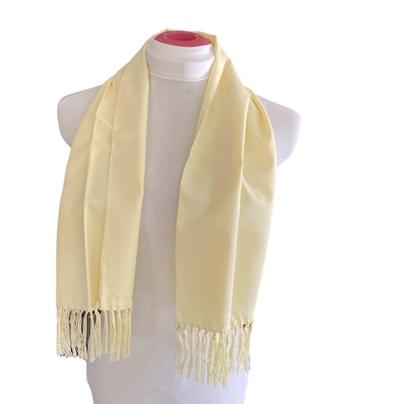 Men’s Scarf with Fringe Yellow Vintage - Picture 3 of 8